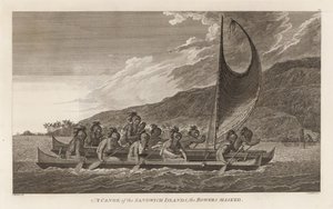 Prêtres traversant la baie de Kealakekua pour les rituels de premier contact - John Webber